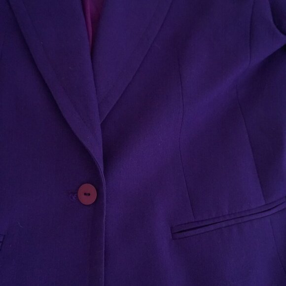 Vintage Pantman Purple 20% Wool Single Button Blazer Size 14 - Picture 7 of 12